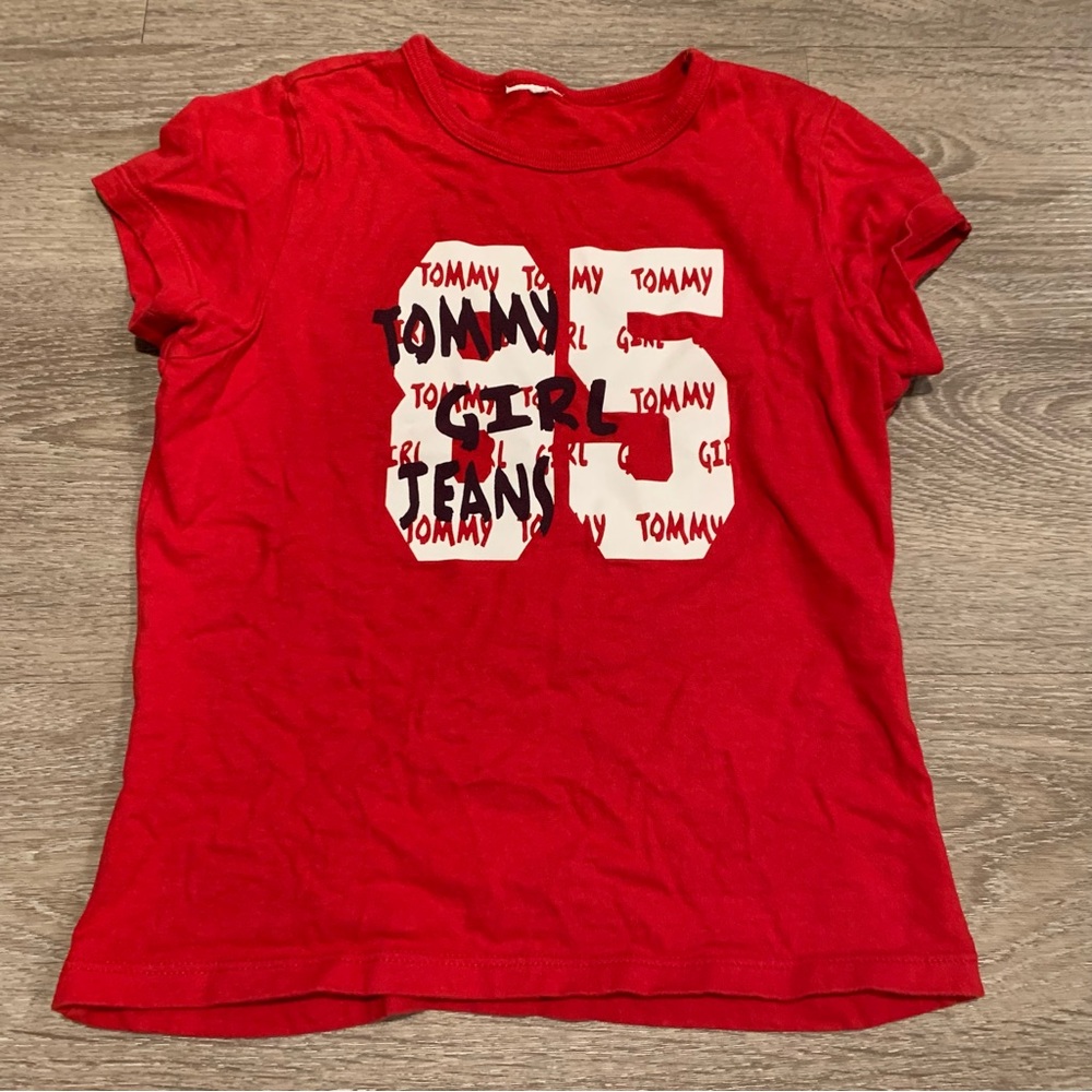 Tommy Girl Jeans Red T-Shirt Size XXS